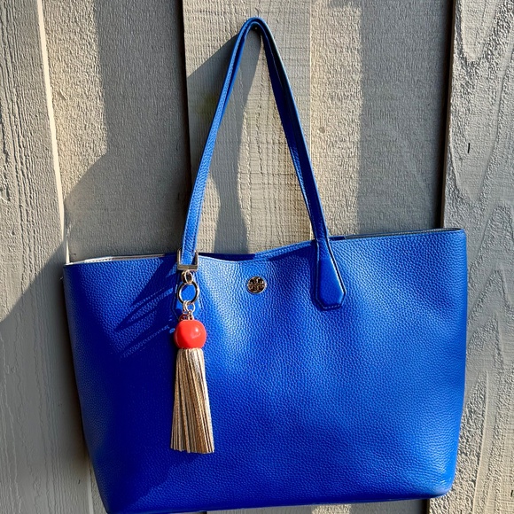 Tory Burch Handbags - Tory Burch Blue Cobalt Tote with Key Fob